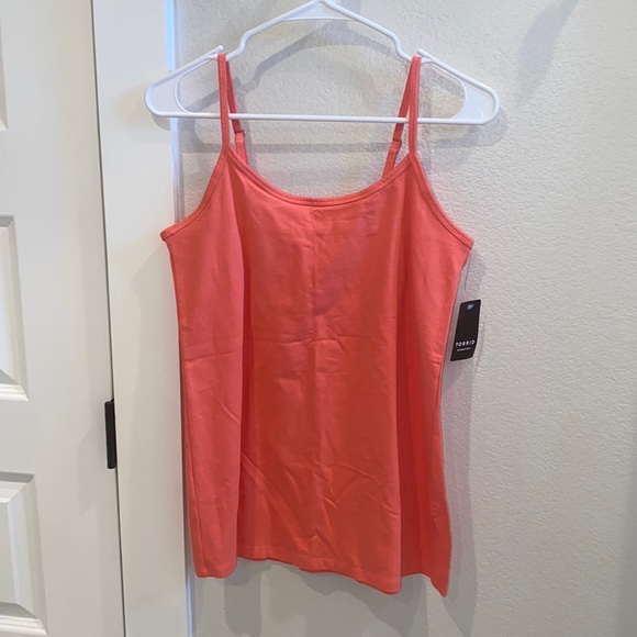 New Torrid Brand Plus Size 0 0X Adjustable Strap Orange Coral Tank Top NWT - Picture 1 of 2